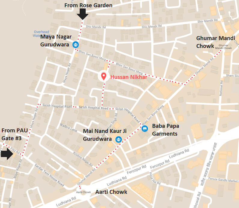 Driving directions to Hussan Nikhar
